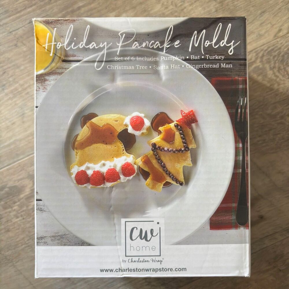 CW Home Set Of 6 Large 4.25" Stainless Steel Holiday Pancake Breakfast Molds
